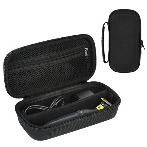 SLODE Hard Travel Case for Philips Norelco OneBlade QP2520 QP2530 QP2724 QP2834 QP2620 QP2630 QP1924 with Handle,Carrying Bag for Hybrid Electric Trimmer and Shaver (Black)