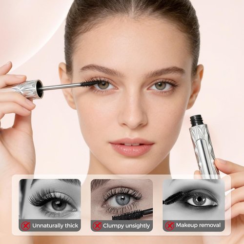 Skiennix Eyelash Primer - Tubular Waterproof Volumizing Mascara with Metal Wand | Black, 2026 Edition