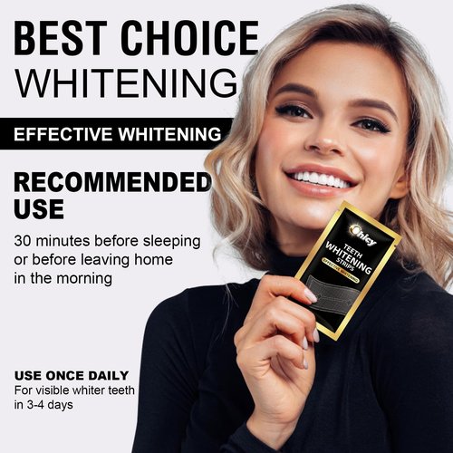 Teeth Whitening Strips 14 Treatments - Whitening Strips, Fast Remove Smoking, Coffee, Wine Stains, Teeth Whitening Kit Pack of 28 Non-Slip Strips