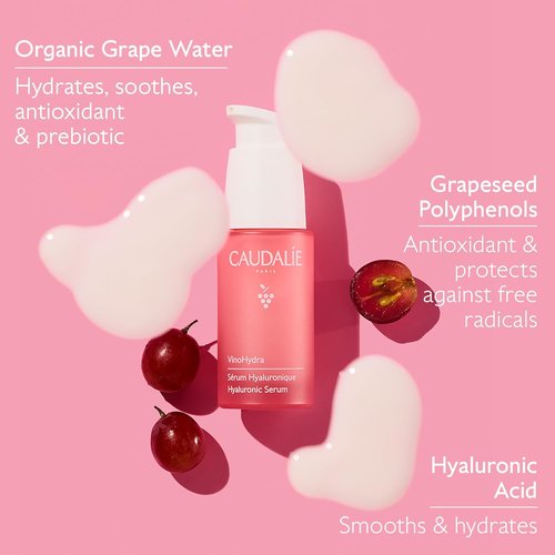 Caudalie VinoHydra Hyaluronic Acid Serum - Hydrating & Soothing Formula | 30 mL, Vegan & Dermatologically Tested