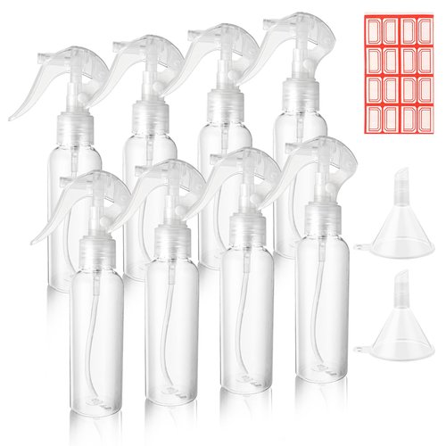 Molain 8Pcs Small Spray Bottles, No Leak And Clog Mister Spray Bottle, 3.5oz/100ml Empty Refillable Containers Reusable Liquid Container for Essential Oils Water Squirt