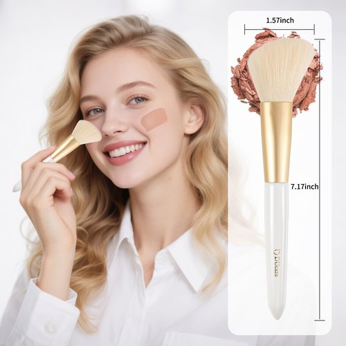 DUcare Professional Makeup Brush Set - 2Pcs Angled Blush & Tapered Powder Brushes | Soft Synthetic Hair for Contouring, Blush, Highlighting & Setting | Fluffy & Light Application