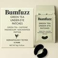 Bumfuzz Green Tea Under-Eye Patches (12 Pairs) | Depuff & Brighten Eye Gel Patches for Dark Circles & Tired Eyes | Plant-Based, Vegan with Caffeine, Niacinamide, Magnesium & Vegetable Peptides