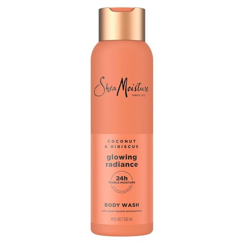 SheaMoisture Coconut Hibiscus Body Wash - 24H Visible Moisture for Healthy, Glowing Skin | 18 oz