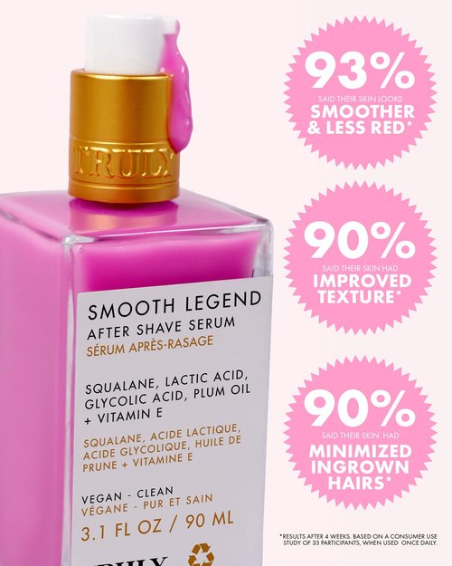 Truly Beauty Smooth Legend After Shave Serum | Reduces Bumps, KP & Strawberry Skin | Hydrating Treatment with Peptides, Hyaluronic Acid & Aloe Extract | Smooths & Calms Skin (3.1 Fl Oz)
