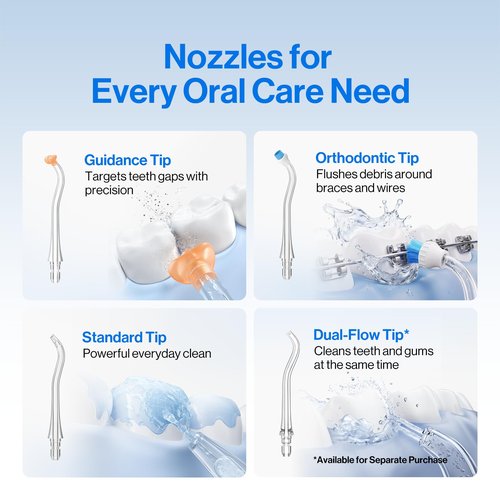 usmile C10 Portable Water Flosser – Travel-Friendly, 95-Day Battery, 4 Modes, 360° Nozzle, 180ml Tank, IPX7 Waterproof, Dentist-Recommended for Braces, Implants & Sensitive Gums (Blue)