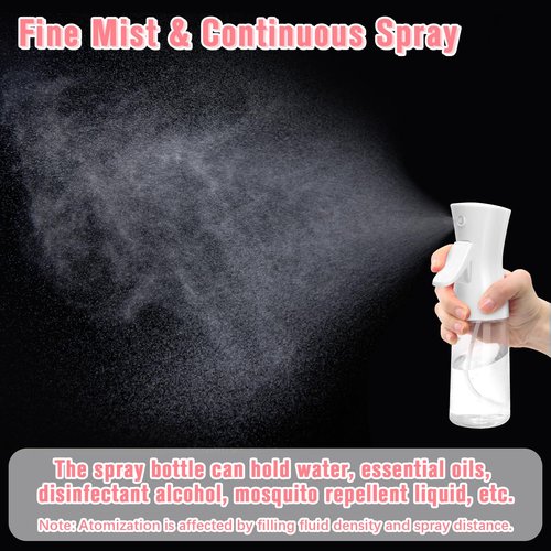 Apidgrowth Continuous Spray Bottle,Hair Spray Bottle,Plants Water Spray Mist Bottle,Ultra-Fine Spray Bottle for Hair,Skincare, Plant Care, Pet Grooming, Cleaning,2 Pcs (6.8 oz White)-Christmas