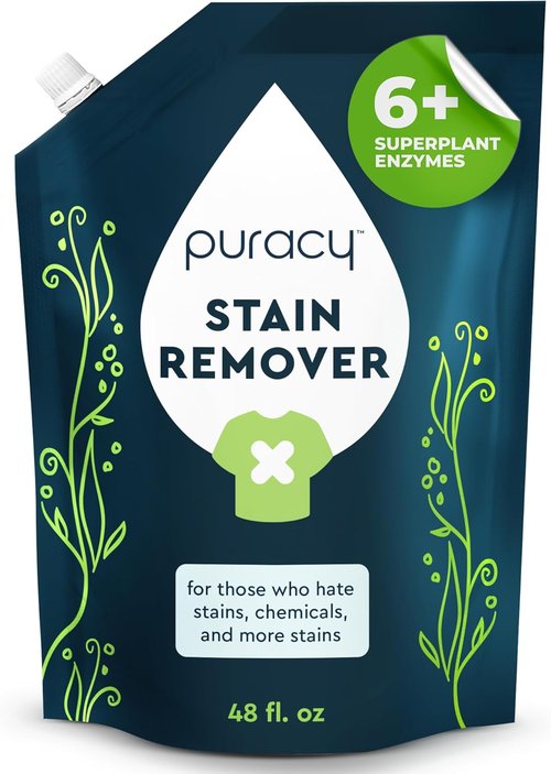 Puracy Stain Remover - Natural Laundry & Travel Stain Cleaner for Clothes & Baby Essentials | Unscented, 48 fl oz