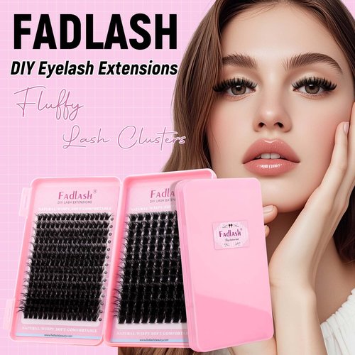 Lash Clusters 100D+200D Eyelash Clusters D Curl Fluffy Cluster Lashes 12-20mm 3D Thick Effect Individual Lashes DIY Cluster Eyelash Extensions for Beginners