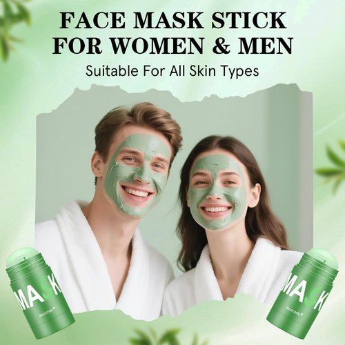 Green Tea Deep Cleanse Mask, Blackhead Remover with Green Tea Extract, Deep Cleanse Mask Stick for Face Deep Pore Cleansing, Oil Control, Moisturizing, and Shrink Blackheads for Men and Women, 2PCS