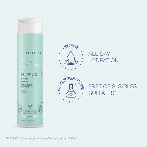 Joico InnerJoi Hydration Shampoo & Conditioner Set - Sulfate & Paraben Free | Vegan Formula for Dry Hair | 10.1 Fl Oz