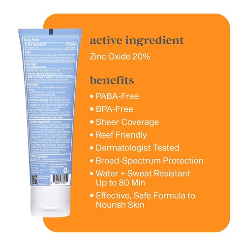 Thinksport SPF 30 Sport Sunscreen - Water-Resistant Mineral Lotion, Clear Zinc Oxide, 3oz | Vegan & Reef-Safe UVA/UVB Protection