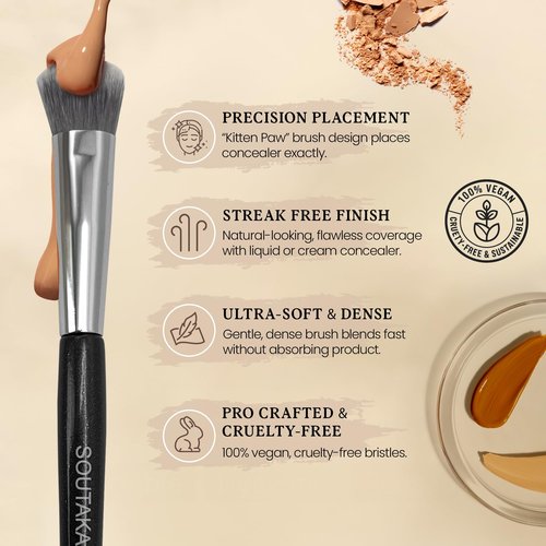 Concealer Brush for Under Eye and Face – Professional Makeup Brush for Blending Concealer Foundation Powder Blush Contour and Eyeshadow Application