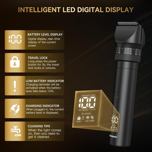 Skiennix Beard Trimmer for Men - 42 Adjustable Length Settings | Waterproof Hair Clippers with LED Display