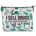 BWWKTOP Funny Pharmacist Cosmetic Makeup Bag Pharmacy Technician Gift I Sell Drugs with a Valid Prescription Makeup Zipper Pouch Pharmacist Graduation Gifts (I Sell)