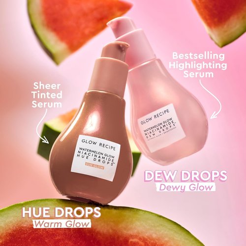 Glow Recipe Watermelon Niacinamide Dew Drops - Hydrating Face Serum & Primer | Travel Size (15ml)