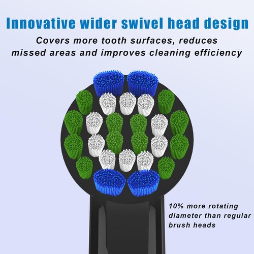 Replacement Toothbrush Heads Compatible with Oral B Braun Pro 500, 1000, Genius X, Smart 1500 Series, 8 Pack Professional Electric Toothbrush Heads, White+Black