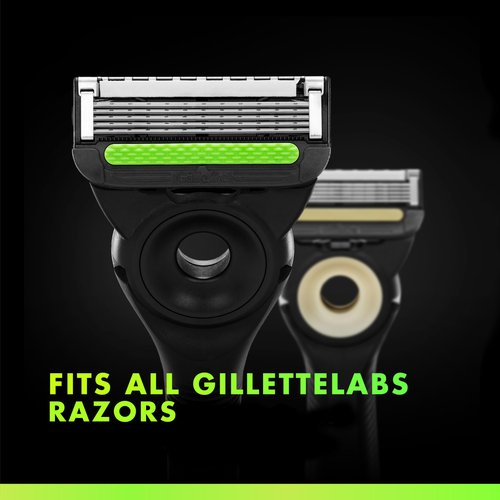 Gillette Labs Mens Razor Blade Refills Compatible with Gillette Labs Razors - 4 Cartridges With Exfoliating Bar