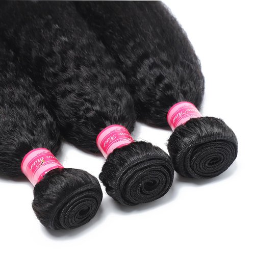 Human Hair Bundles 20 Inch Kinky Straight Single Bundle 100% Unprocessed 12a Brazilian Virgin Yaki Straight 1 Bundle Kinkycurly Human Hair Weave Bundles Real Human Hair Extensions