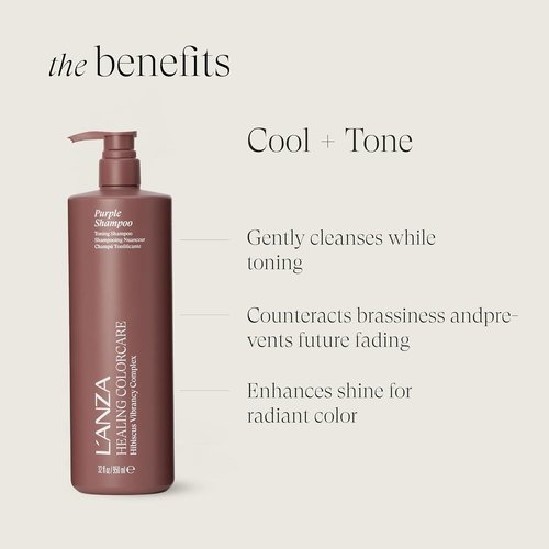 L'ANZA Healing Colorcare Purple Shampoo - Neutralizes Brass, Brightens Blondes & Highlights | Sulfate-Free, Moisturizing