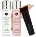 MagicMinerals AirBrush Foundation Set by Jerome Alexander – 3pc Set Includes Primer, Foundation and Kabuki Brush - Spray Makeup with Anti-aging Ingredients for Smooth Radiant Skin (Light)