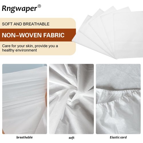 Rngwaper 50PC Disposable Fitted Massage Table Sheets, Elastic Massage Sheets, Breathable Spa Bed Cover,36 x 85 Inch