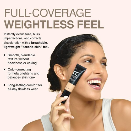 Palladio CC Cream - Full-Coverage Color Correction with Peptides & Vitamin C | Oil-Free, Rich 50N