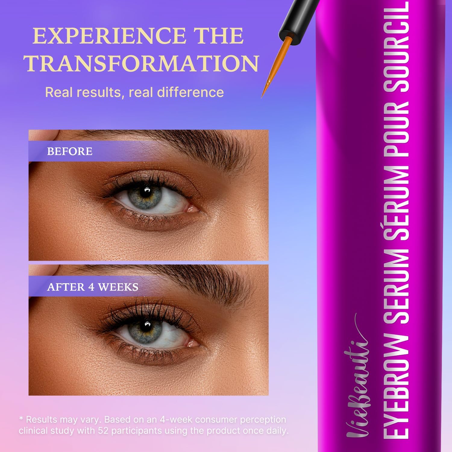 VieBeauti Eyelash Growth Serum - Advanced Formula for Longer, Fuller Lashes | Vegan & Cruelty-Free, 3mL