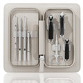 Nail Clippers Set Tweezers Scissors Manicure Grooming kit 9 in 1 with Zip Leather Case
