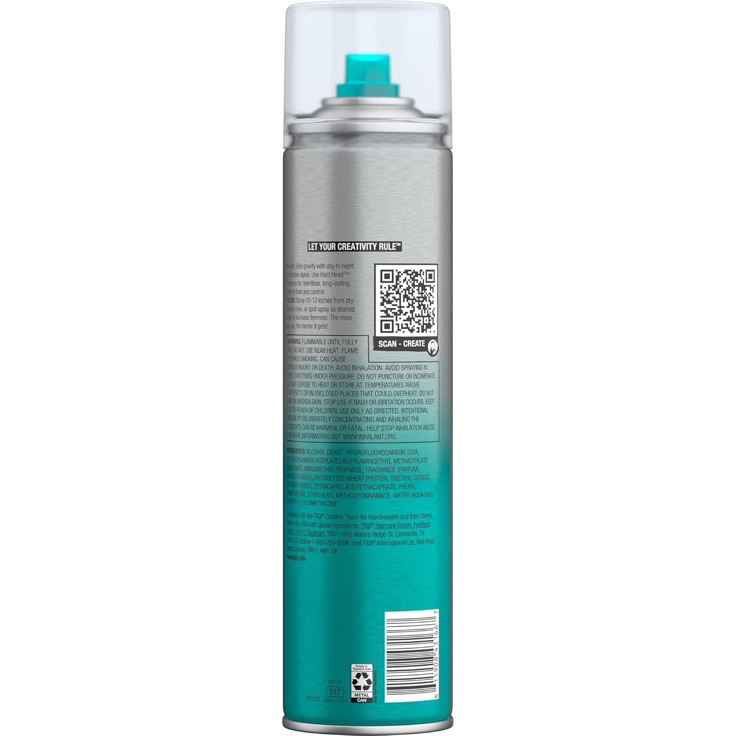 TIGI Bed Head Hard Head Hair Spray - Extra Strong Hold for All-Day Style | 11.7 oz