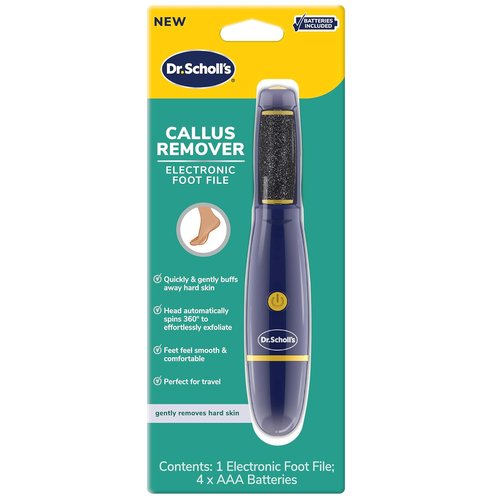 Dr. Scholl's Electronic Foot File - Effortless Callus Remover for Smooth Feet | Travel-Friendly, Batteries Included