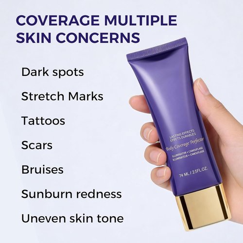Regine Switzerland Body Coverage Perfector - Long-Lasting Tattoo Concealer for Uneven Skin, 2.5 oz, Light