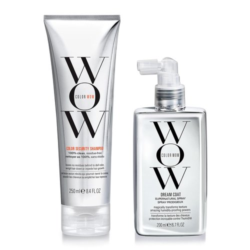 COLOR WOW Ultimate Frizz-Free Bundle | Dream Coat & Color Security Shampoo Duo for Shiny, Humidity-Proof Hair