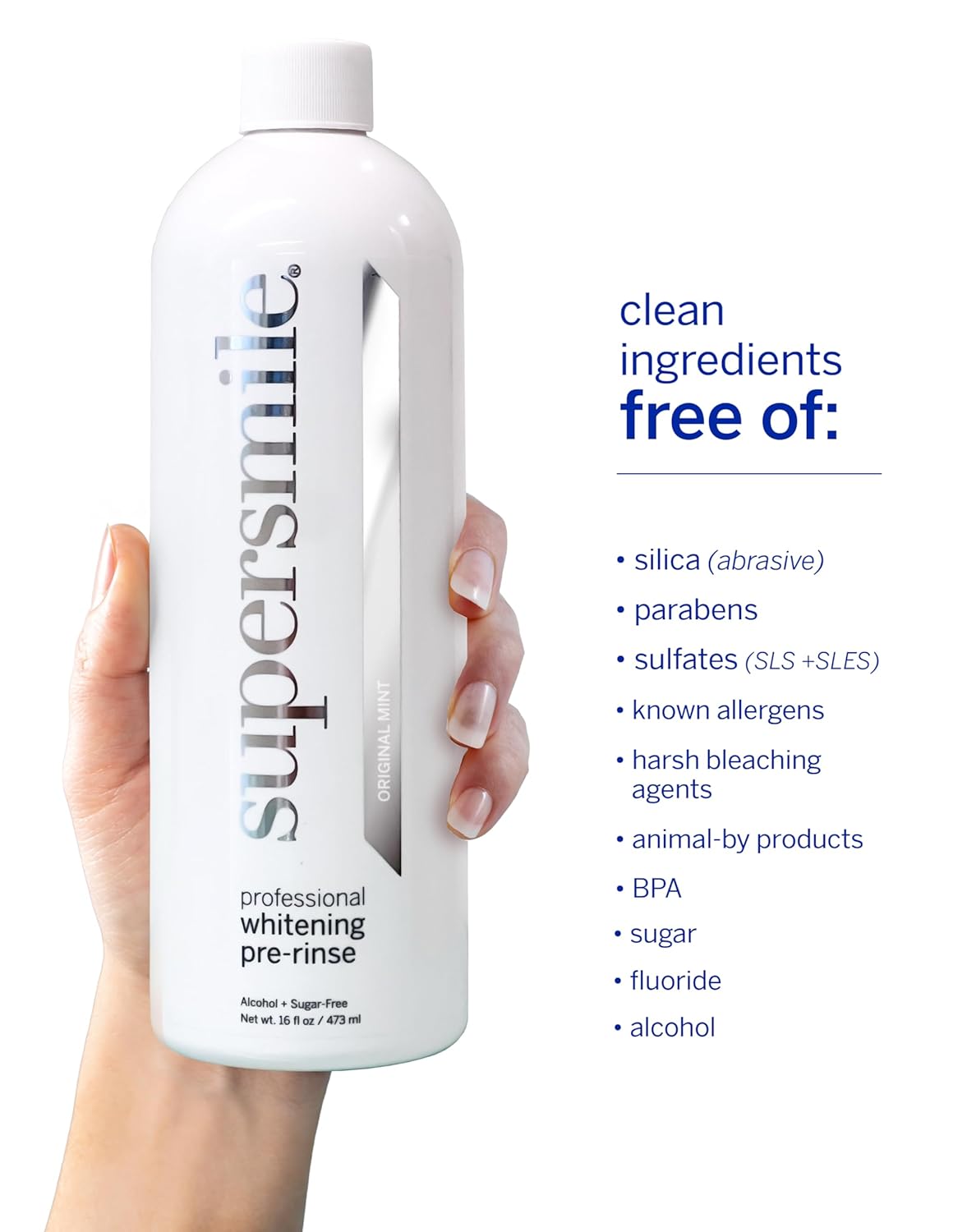 Supersmile Whitening Pre-Rinse - Alcohol-Free Dental Mouthwash for Teeth Whitening & Fresh Breath | 16 Fl Oz