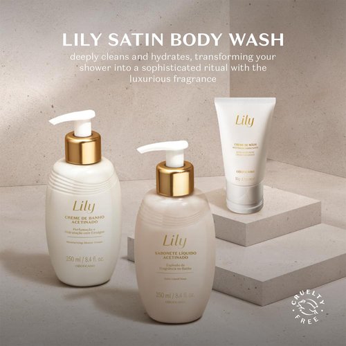 O Boticário Lily Satin Body Wash - Luxurious Bath & Shower Gel for Soft Skin, 8.4 Ounce (250ml)