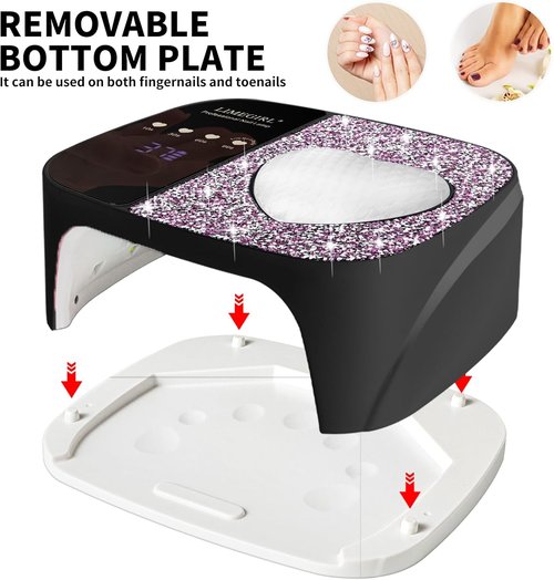 LIMEGIRL UV LED Nail Lamp Kit - Professional Fast Curing Black Dryer with 4 Timer Settings | Cordless Rechargeable Nail Art Machine for Home & Salon