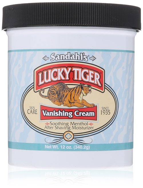 Lucky Tiger Sandahl’s Vanishing Cream, 12 oz | Classic Cooling After-Shave Moisturizer with Menthol & Peppermint Oil | Soothes Razor Burn, Refreshes Skin, Absorbs Fast