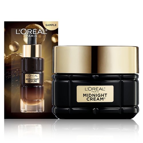 L'Oreal Paris Age Perfect Anti-Aging Midnight Cream - Hydrating Face Moisturizer for Wrinkle Reduction | 1.7oz + Serum Sample
