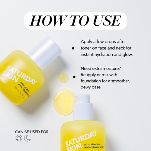 Saturday Skin Yuzu Vitamin C Serum for Face – Brightening Serum Hyaluronic Acid, Peptides & Niacinamide, Vitamin C Glass Skin Peptide Serum, Korean Beauty Vitamin C Serum, Korean Skin Care (50 ml)