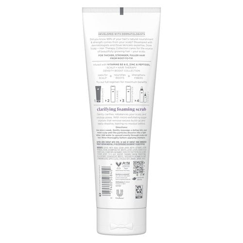 Dove Density Boost Foaming Scrub - Gentle Scalp Exfoliation with Vitamin B3 & Zinc, 9 oz