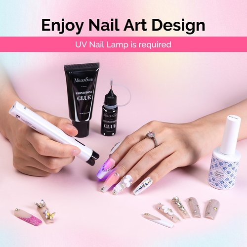 MelodySusie Handheld UV Light for Gel Nails and Nail Rhinestone Glue, ART01R Cordless Gel X Nail Lamp Rechargeable with LCD Display Flash Cure Nail Dryer for Nail Art Design Decoration DIY at Home