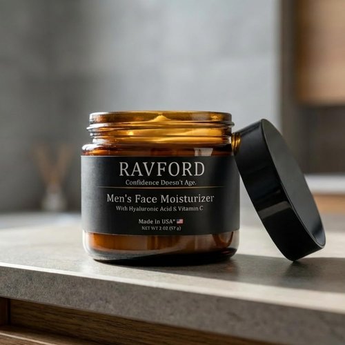 Skiennix Men’s Face Moisturizer - Fast-Absorbing, Non-Greasy Hydrating Cream with Hyaluronic Acid & Vitamin C - Unscented, 2 oz
