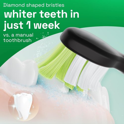 Brushmo Whitening Toothbrush Heads - Compatible with Philips Sonicare DiamondClean HX6062/65 | 8 Pack, Black