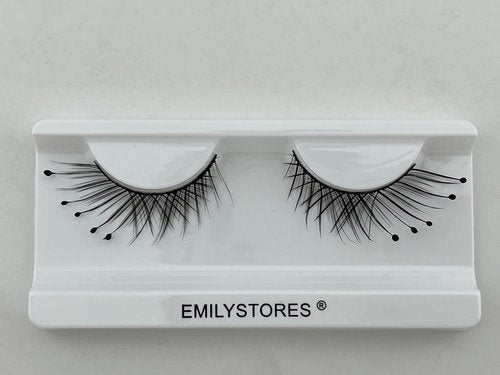 EMILYSTORES Halloween False Eyelashes, Dramatic Black Lashes with Dots for Yzma Costume, Reusable 1Pair