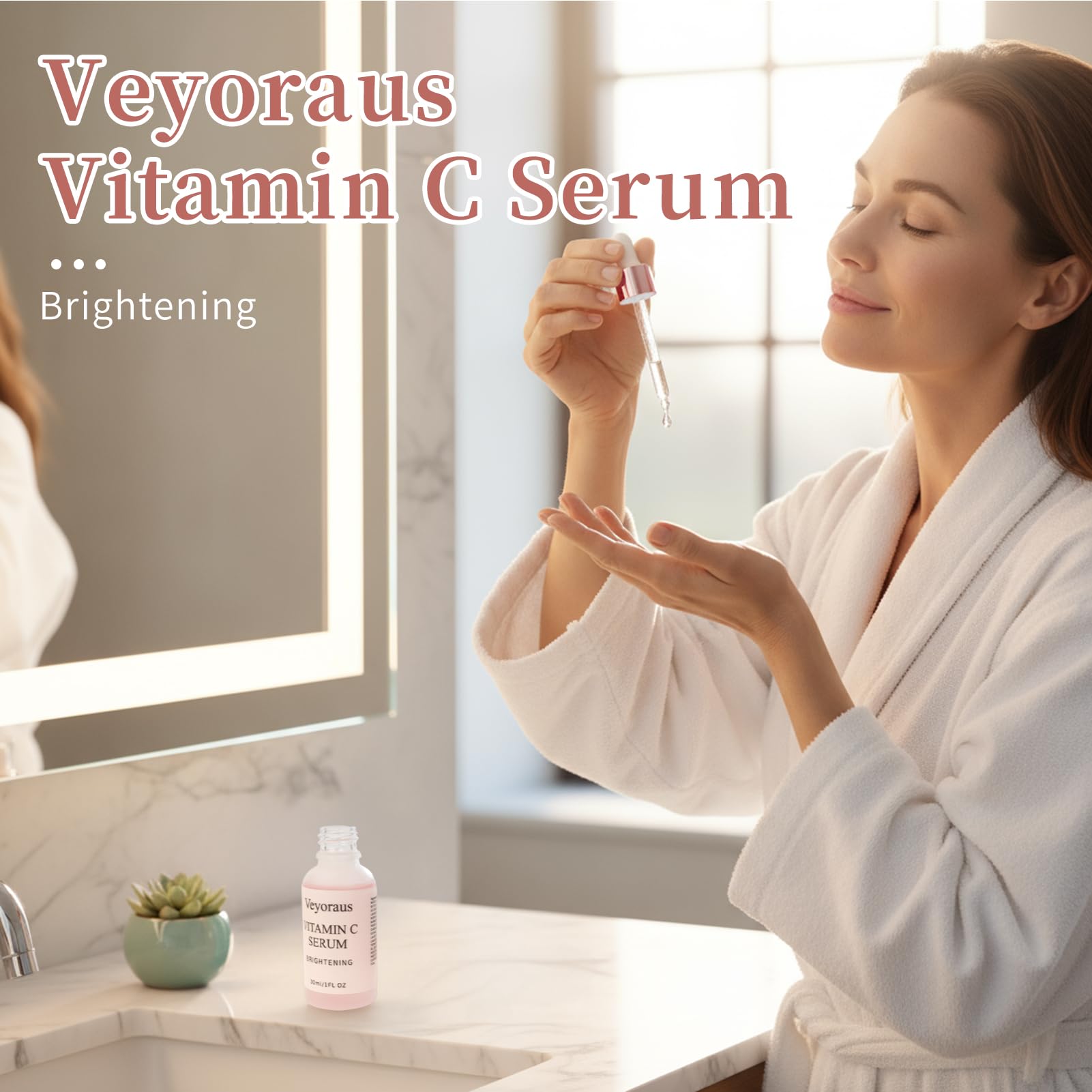 Vitamin C Serum for Face – Brightening & Anti-Aging & Wrinkle Facial Serum With Vitamin C, Sodium Hyaluronate, Vitamin E And More. Hydrating Dark Spot Corrector to Even Skin Tone & Glow, 1 fl oz