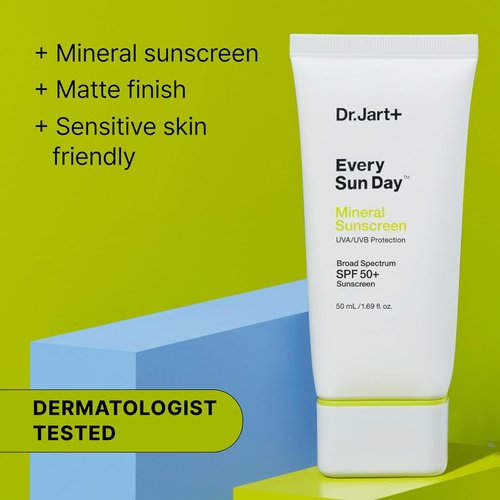 Dr.Jart+ Mineral Sunscreen SPF 50+ for Face - Zinc Oxide Protection | Travel Size 1.69 Fl Oz