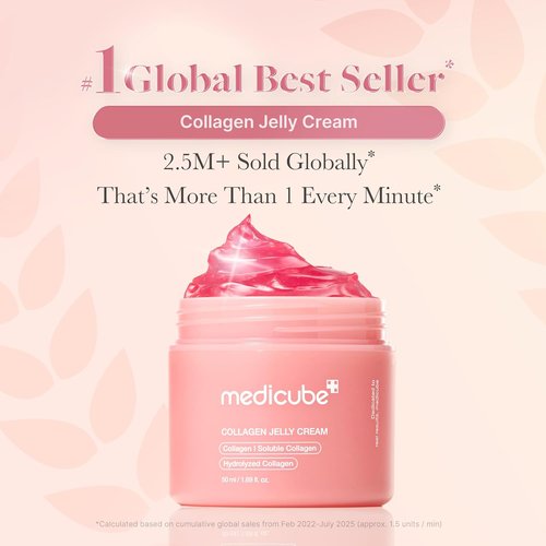 Medicube Collagen Jelly Cream - Niacinamide & Freeze-Dried Hydrolyzed Collagen - 24-Hour Hydration & Glow | 1.69 Fl Oz