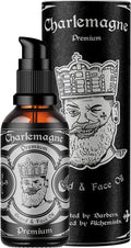Charlemagne Beard Oil - 30ml Vegan & Leather Scented Men's Grooming Oil - Boosts Beard Growth - Made in Germany