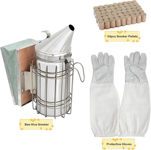 Blisstime 12-Piece Bee Hives Starter Kit - Complete Beekeeping Supplies with Smoker & Tools for Beginners