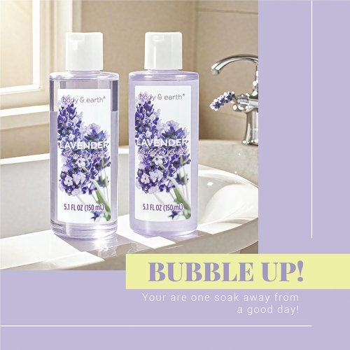 BODY & EARTH Spa Gift Baskets for Women 11pcs Lavender Gift Sets with Bubble Bath, Shower Gel, Body Lotion, Mom Birthday Gifts, Spa Kit, Purple Gift, Valentines Galentines Day Gifts for Her